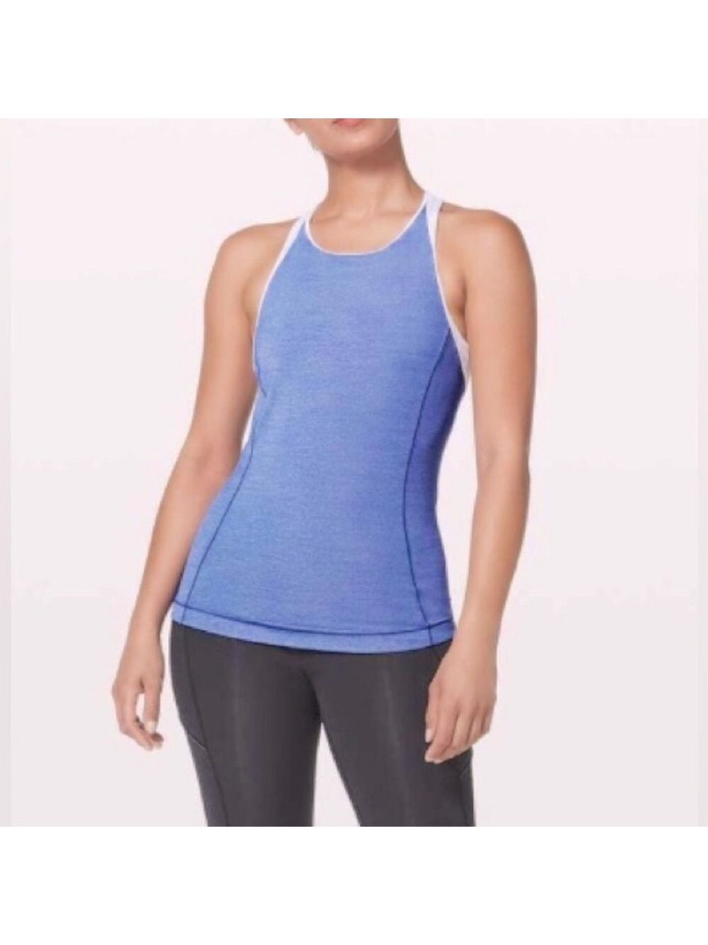 Lululemon| Run my pace purple and pink trim Tank Top
